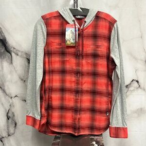 * The Northface red plaid, Shacket style campground, jacket, brand new condition